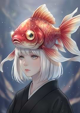 Girl with Goldfish Hat
