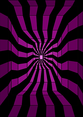 Abstract Purple and Black Geometric Tunnel