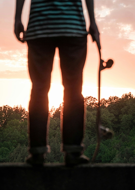Skateboarder at Sunset