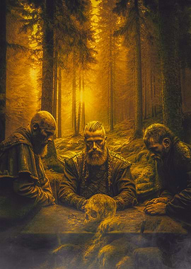 Vikings with Skull in Forest