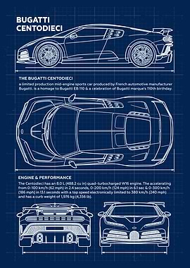 Bugatti Centodieci Blueprint