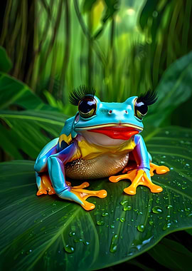 Glamorous Frog with Makeup