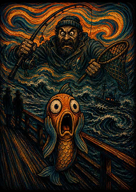 Scared Fish and Angry Fisherman