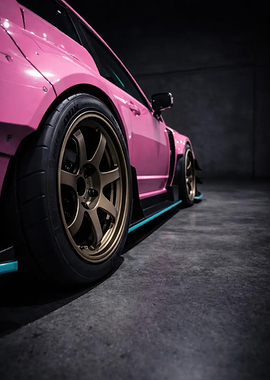 Pink Widebody Sports Car