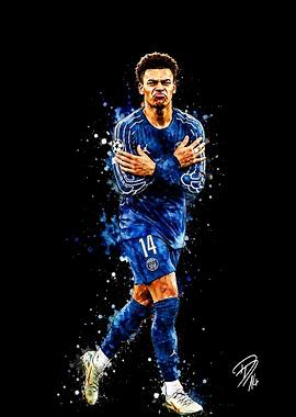 Football Player in Blue Jersey