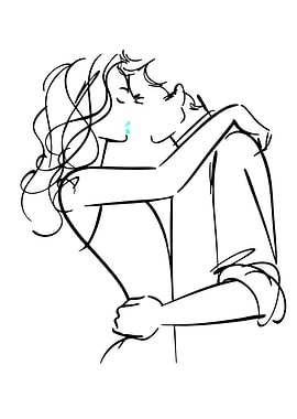 Couple Embracing and Kissing