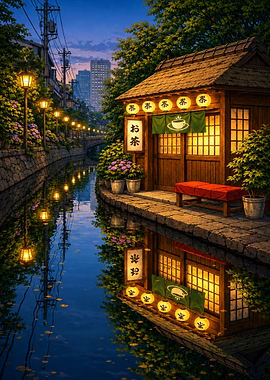 Twilight Tea by the Canal