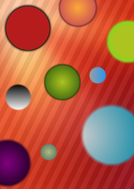 Abstract Circles on Striped Background