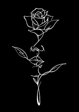 Rose and Kiss Silhouette