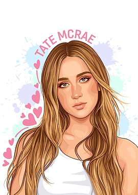 Tate McRae Portrait with Hearts