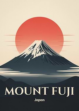 Mount Fuji Japan Vintage Poster