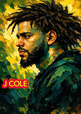 J Cole Portrait Painting