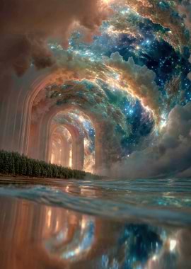 Cosmic Archway Over Water