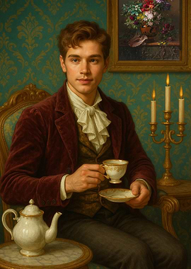 Victorian Gentleman Enjoying Tea