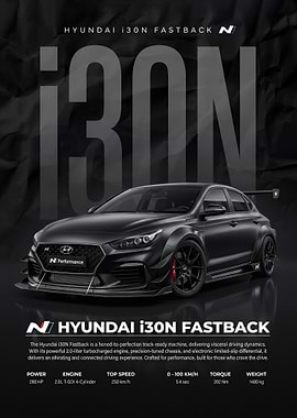 sleek Hyundai i30N Fastback Performance Car