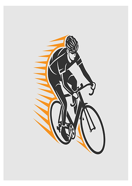 cyclist in motion with speed lines