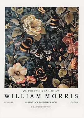 William Morris Cotton Prints Exhibition Poster