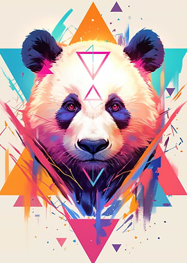 Geometric Panda Portrait