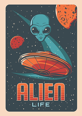 Alien Life Vintage Poster