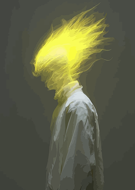 Person with Fiery Head