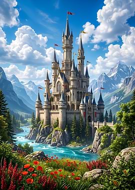 Enchanting Castle by a River