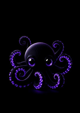 Cute Purple Octopus