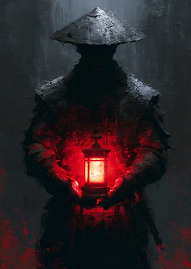 Samurai with Red Lantern