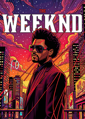 The Weeknd Cityscape Pop Art