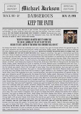 Michael Jackson Dangerous Keep The Faith