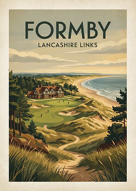 Formby Lancashire Links Golf Poster