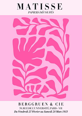 Blush Pink Matisse Papiers Découpés Poster