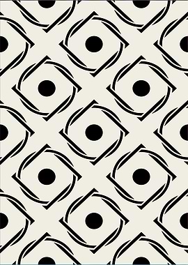 Abstract Geometric Pattern with Black Circles