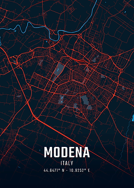 Modena Italy City Map