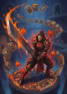 Slay the Spire Warrior with Magic Cards