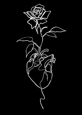 Rose Growing from Heart