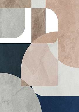 Abstract Geometric Shapes with Textured Background