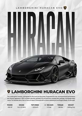 striking Lamborghini Huracan EVO Poster