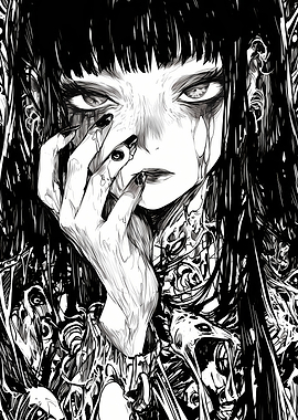 Gothic Anime Girl Crying