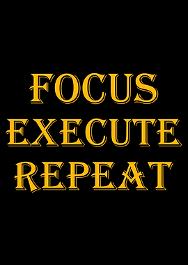 Focus Execute Repeat Text Art, Forex Currency Trading Wall Art