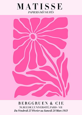 Blush Pink Matisse Papiers Découpés Poster