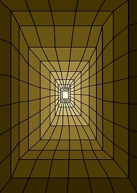 Abstract Tunnel with Grid Pattern