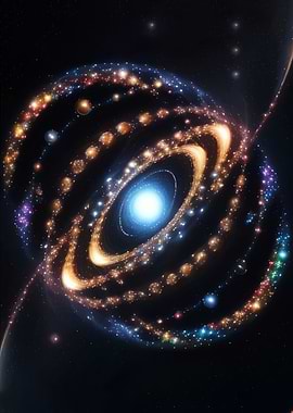 Cosmic Galaxy with Orbits and Stars