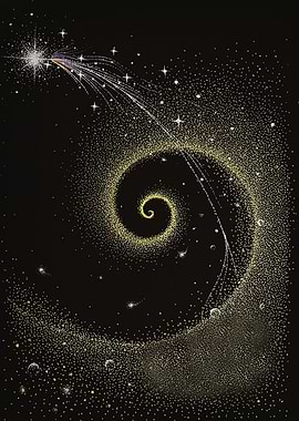 Cosmic Swirl and Shooting Star