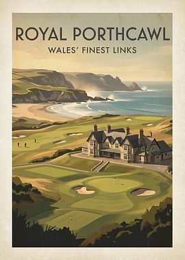 Royal Porthcawl Golf Course Vintage Poster