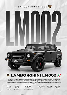 striking Lamborghini LM002 'Rambo-Lambo'
