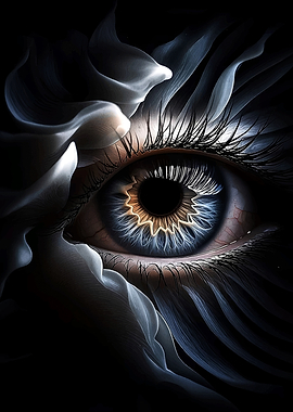 Mystical Eye with Swirling Smoke