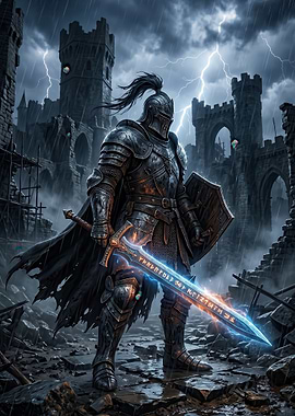 Knight in a Stormy Castle
