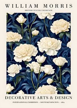 William Morris Floral Textile Design Poster
