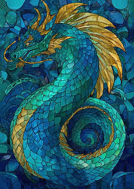 Blue and Gold Dragon