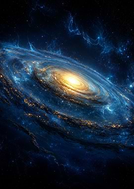 Vibrant Spiral Galaxy in Deep Space